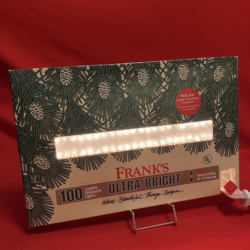 Franks Ultra Bright Longlife 100 Miniature Clear Lights 52.5 Ft White Wire Bulbs
